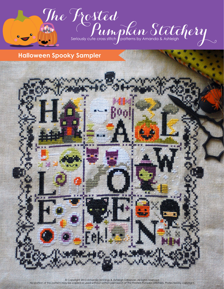 halloween-spooky-sampler-pdf-cross-stitch-pattern-frosted-pumpkin-the-frosted-pumpkin-stitchery for Free Printable Halloween Cross Stitch Patterns Halloween Spooky Sampler PDF Cross Stitch Pattern | Frosted Pumpkin – The Frosted Pumpkin Stitchery for Free Printable Halloween Cross Stitch Patterns