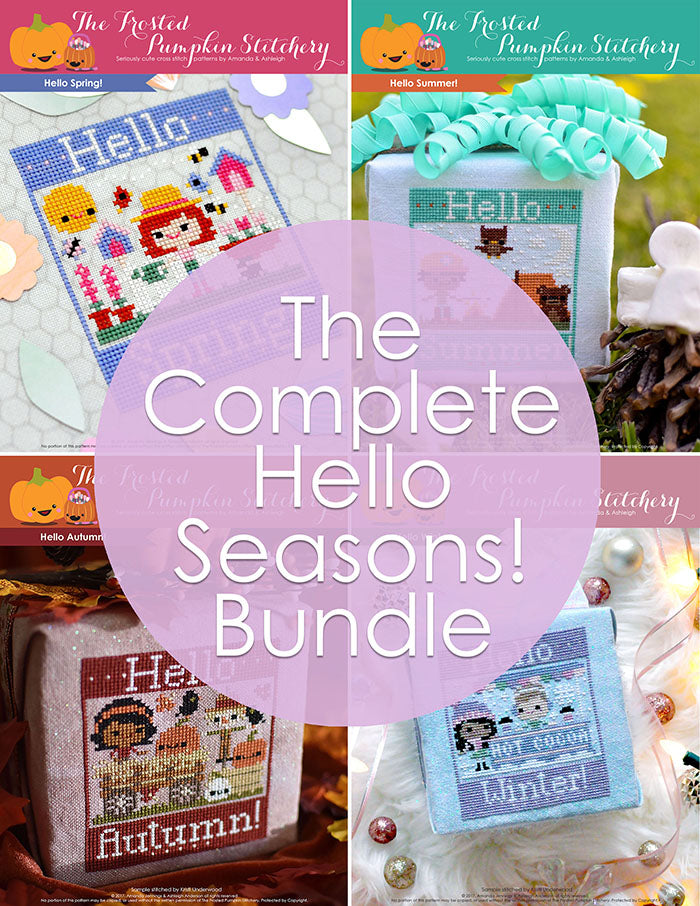 The Complete Hello Seasons Bundle. Hello Spring, Hello Summer, Hello Autumn and Hello Winter. Text reads "The Complete Hello Seasons Bundle".