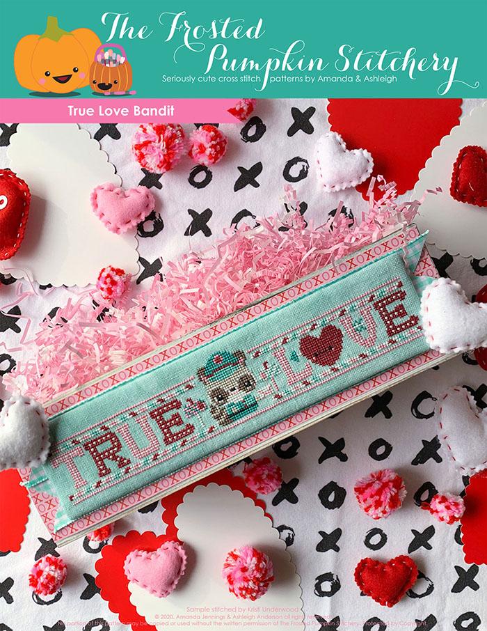 True Love Bandit Valentine's Day counted cross stitch pattern