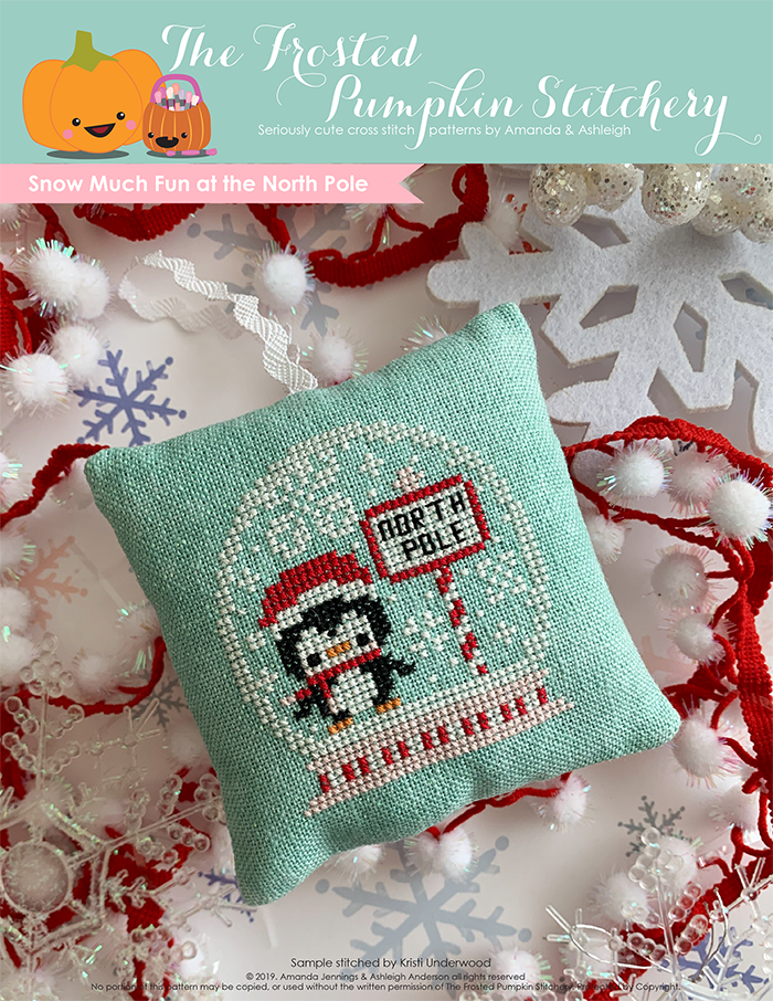 3 Christmas Cross Stitch Kits Poinsettia 309845 Snow Globe Candy Factory