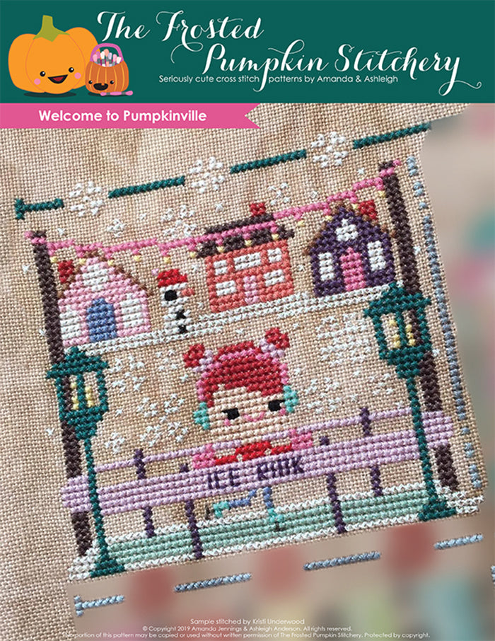 FO] Frosted Pumpkin Cottage 10 hoop (Pattern: The Witchy Stitcher) : r/ CrossStitch